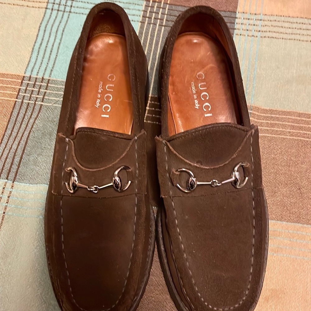 Brown Suede Horsebit Loafers 7.5